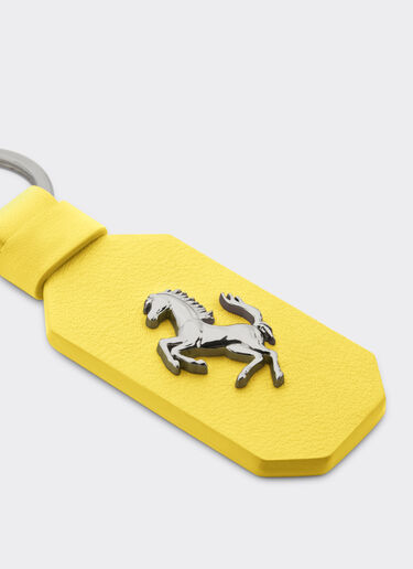 Leather keyring with Prancing Horse Ferrari Leather keyring with Prancing Horse Giallo Modena 22049f