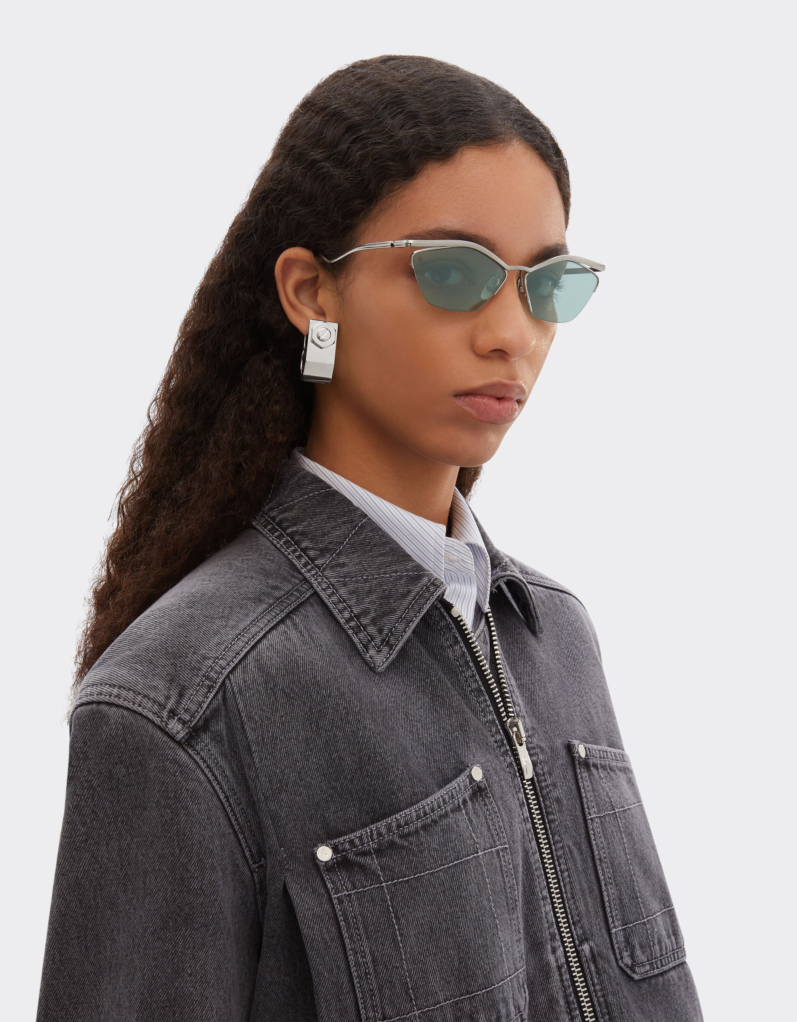 Ferrari Ferrari sunglasses in silvertitanium with blue mirrored lenses Silver LA0KTf