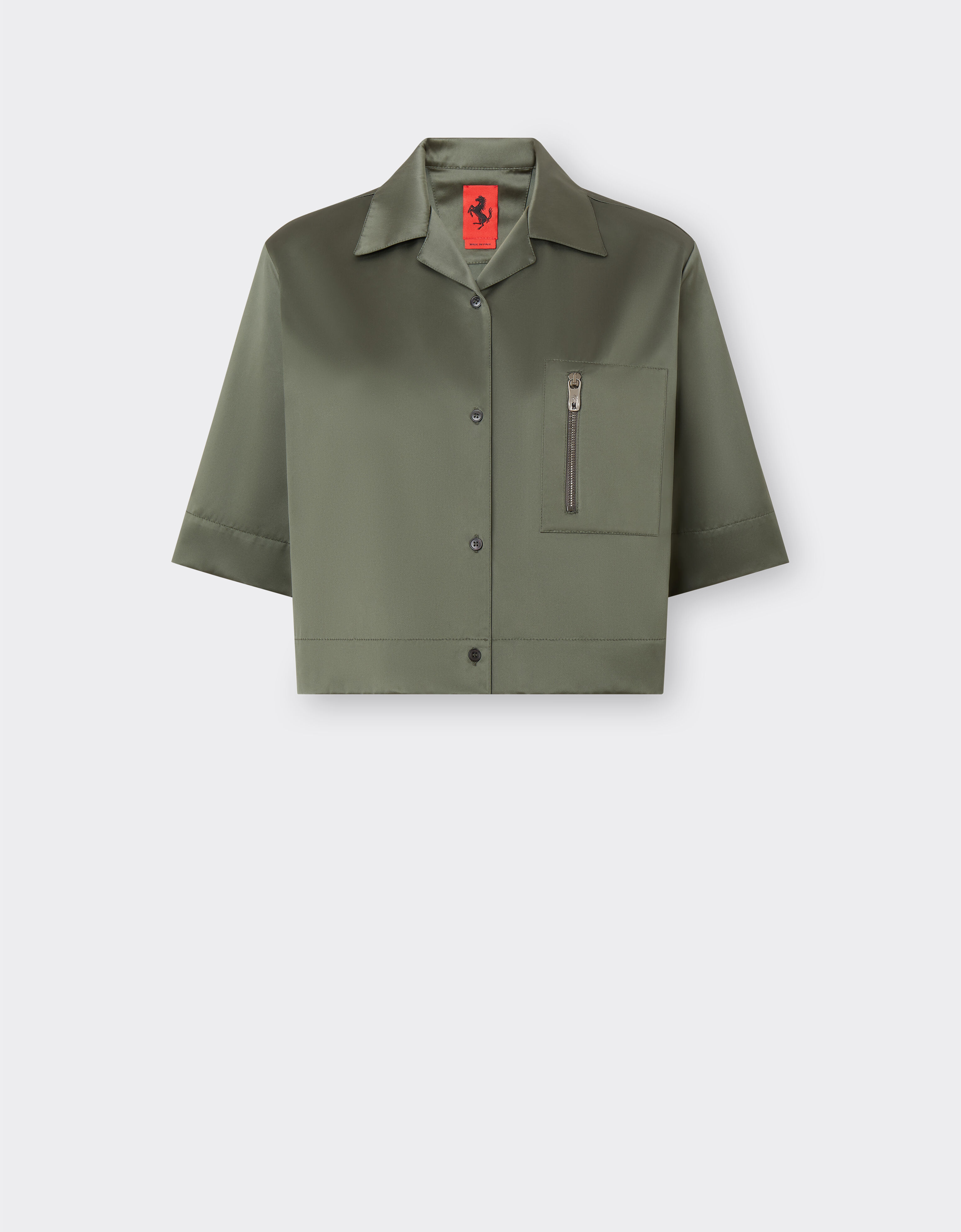Ferrari Short-sleeved shirt in eco-nylon fabric Aquamarine 21253f
