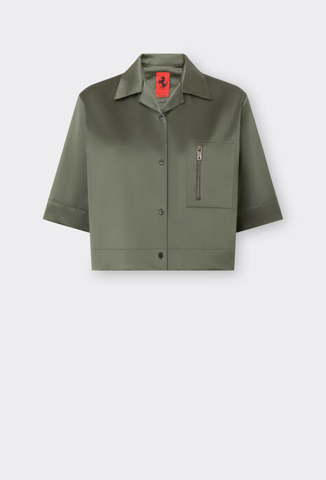 Ferrari Short-sleeved shirt in eco-nylon fabric Optical White 48317f