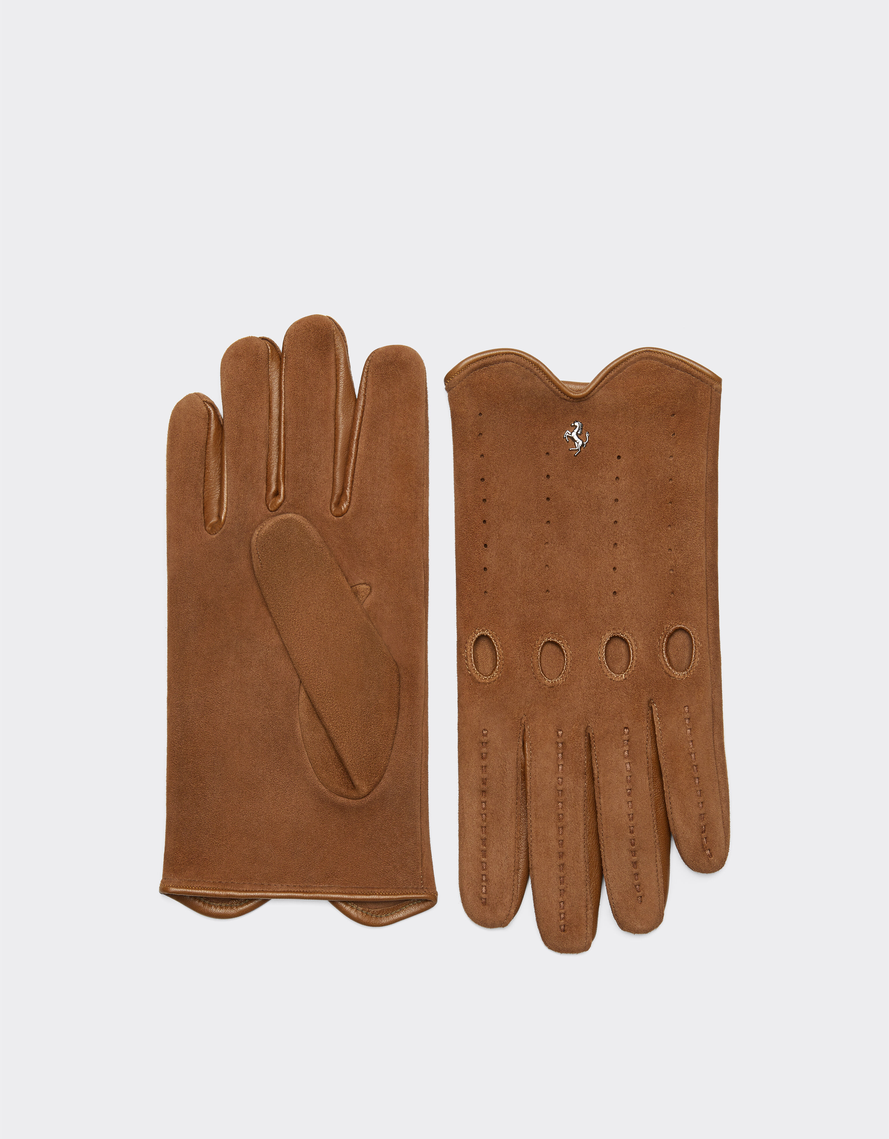 Ferrari Driving gloves in nappa leather and suede Charcoal 20010f