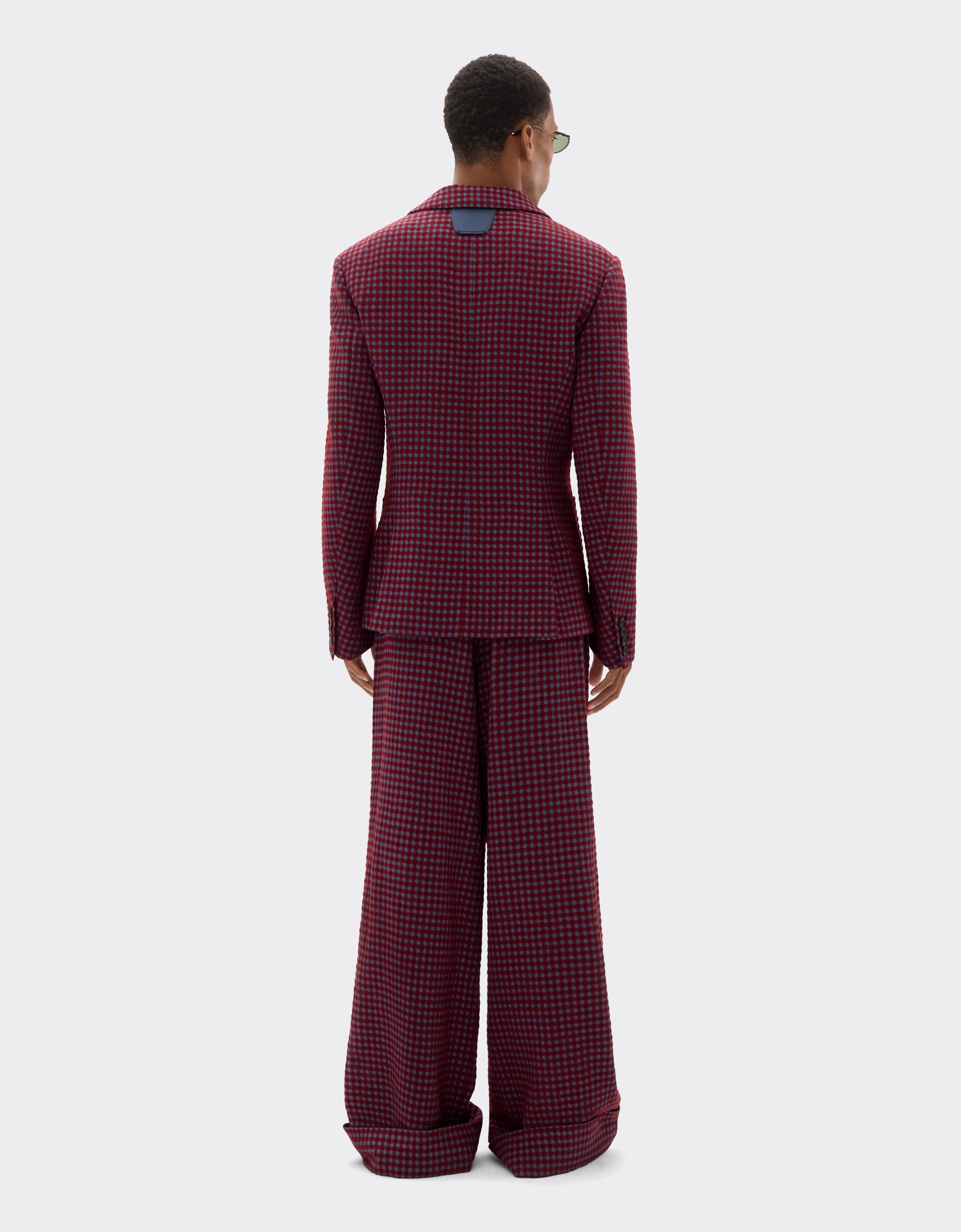 Ferrari Wool and viscose blazer with Vichy pattern Cherry 22597f