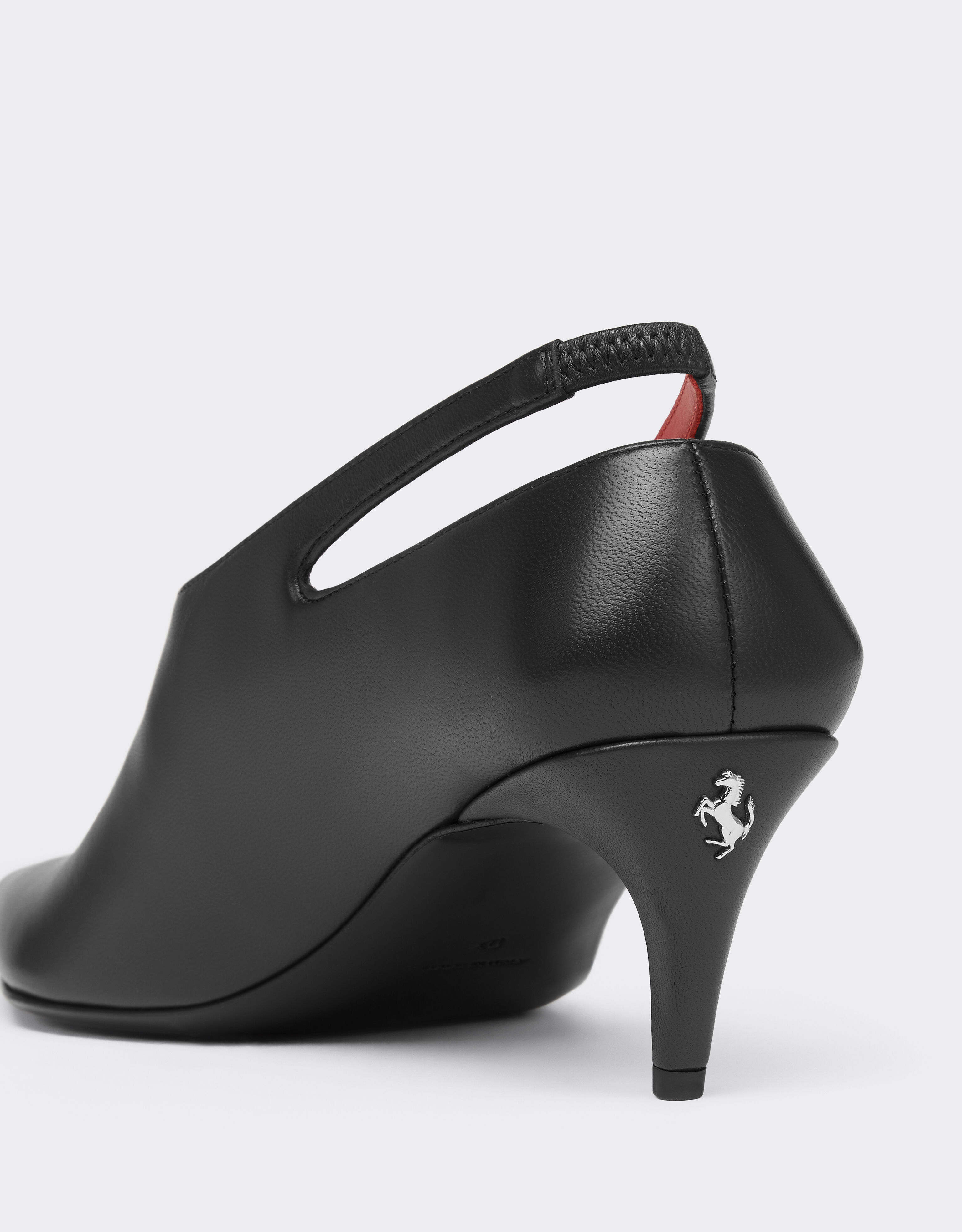 Leather Slingback with Side Cut-out Ferrari Leather Slingback with Side Cut-out Marrone Scuro CSWSL0006XL00004f