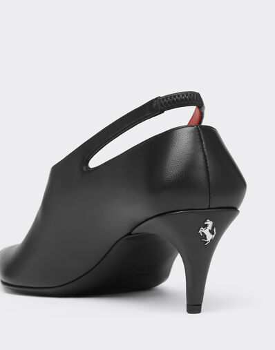 Leather Slingback with Side Cut-out Ferrari Leather Slingback with Side Cut-out Marrone Scuro CSWSL0006XL00004f