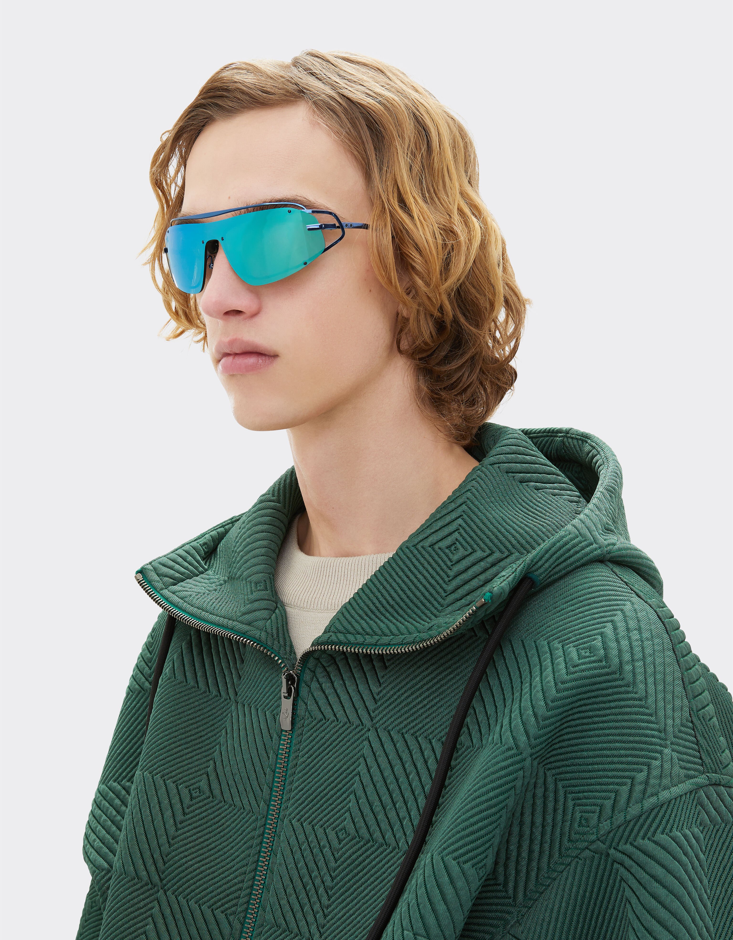 Ferrari Ferrari sunglasses in blue titanium with mirror light blue shield Blu Scozia LA02Zf