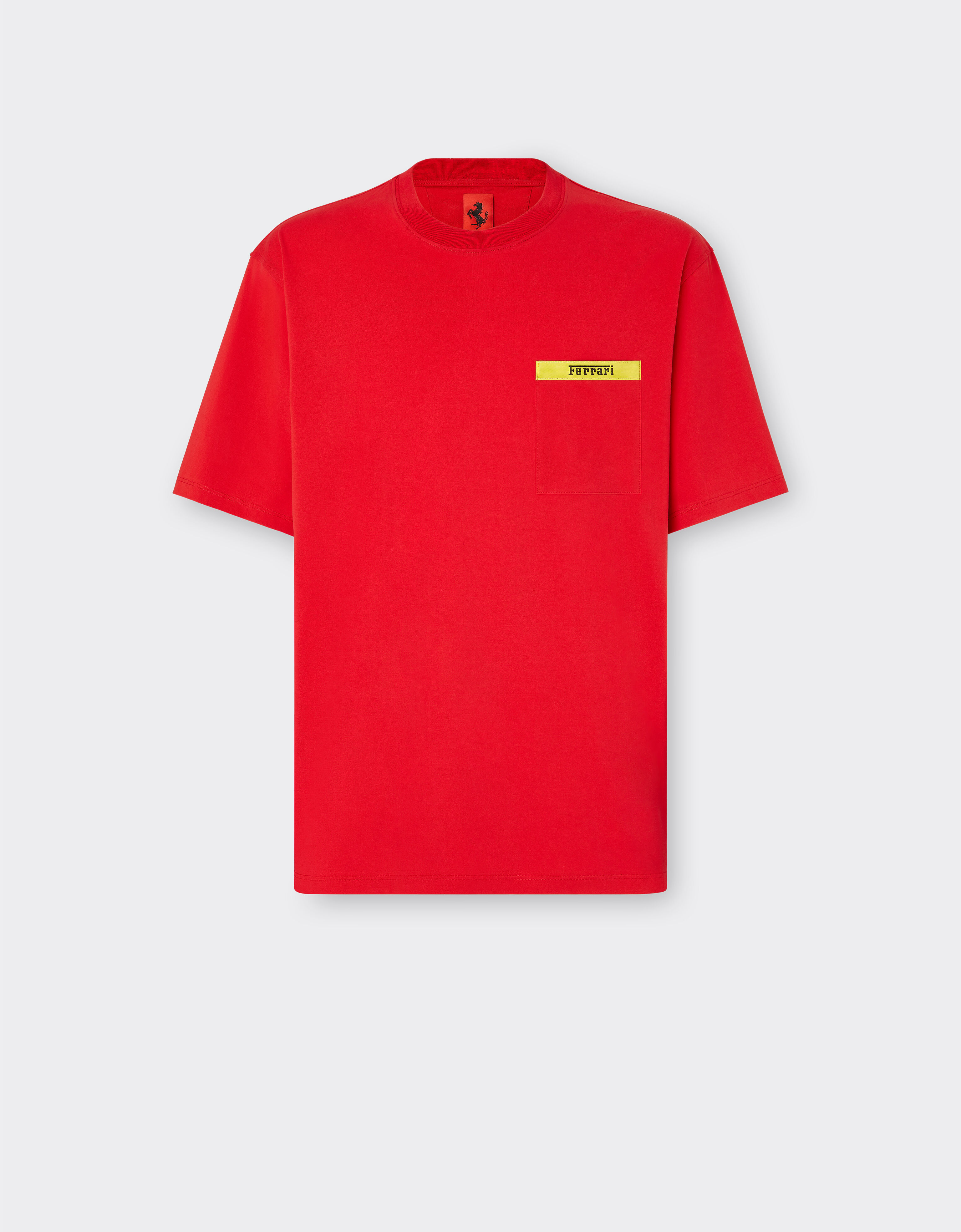 Ferrari T-shirt in cotone con dettaglio a contrasto Nero 20070f