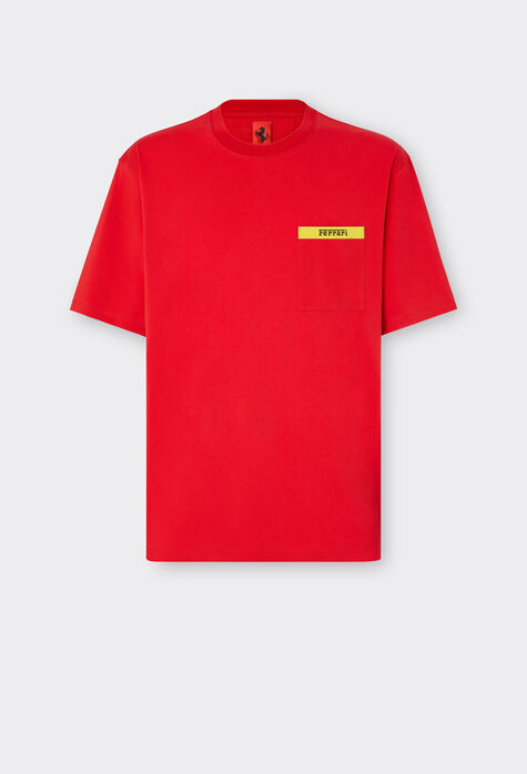 Ferrari T-Shirt aus Baumwolle mit kontrastierendem Detail Dunkelgrau 21242f