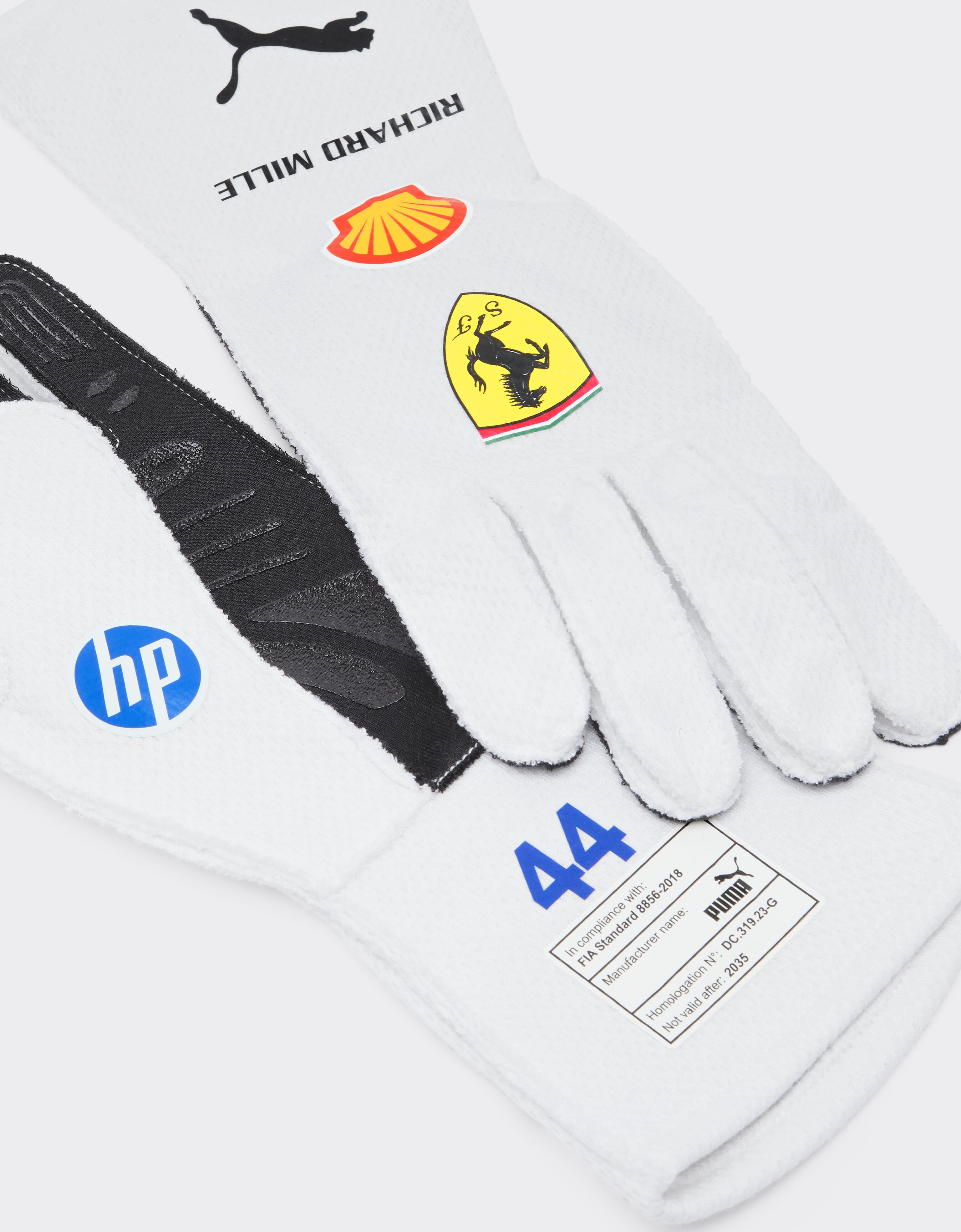 Ferrari Puma for Scuderia Ferrari Lewis Hamilton racing gloves Optical White LA08Vf