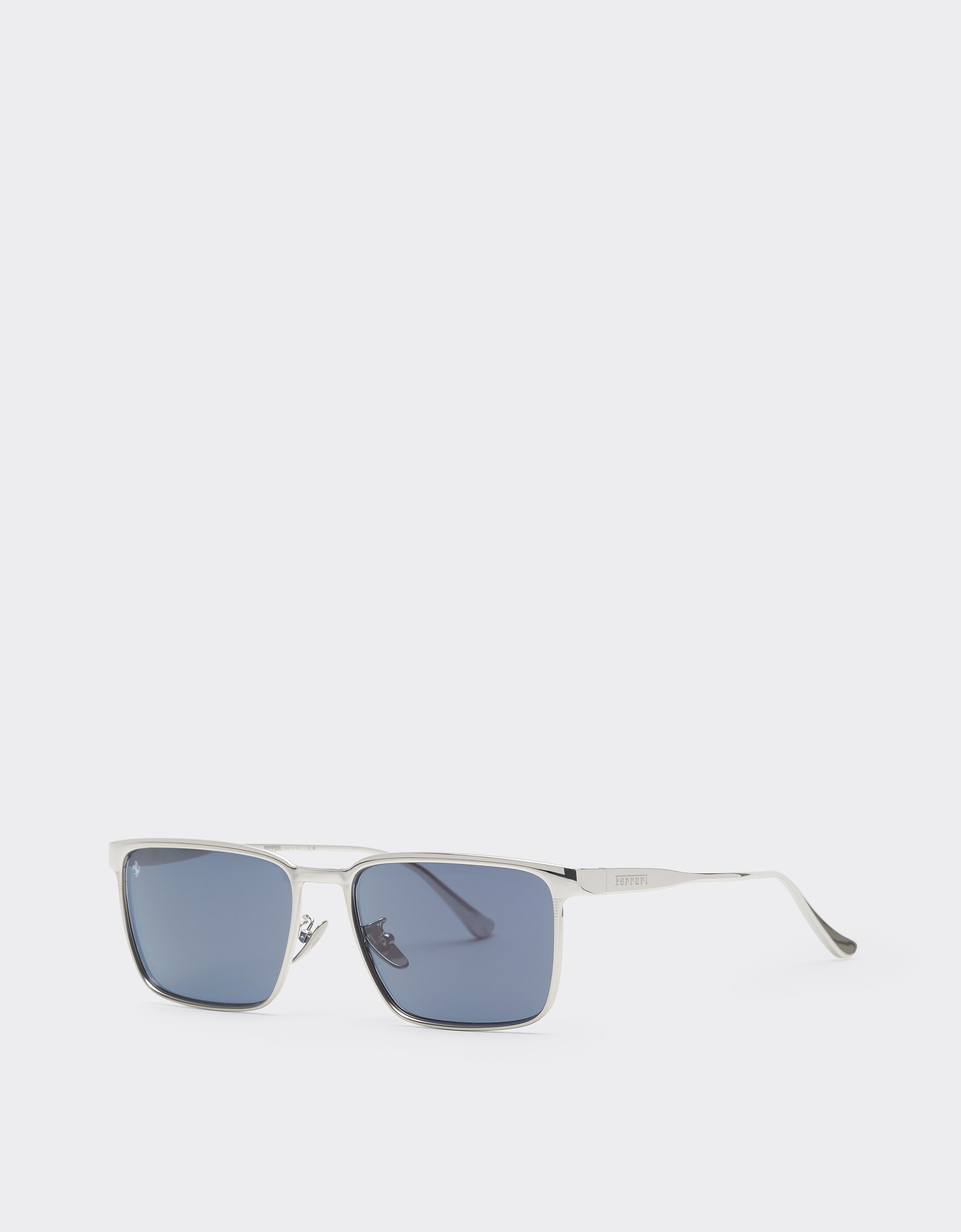 Ferrari Ferrari sunglasses in  matte silver metal  with blue crystal lenses Silver LA0LFf