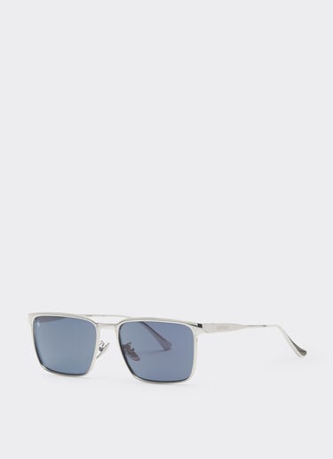 Ferrari Ferrari sunglasses in  matte silver metal  with blue crystal lenses Silver LA0LFf