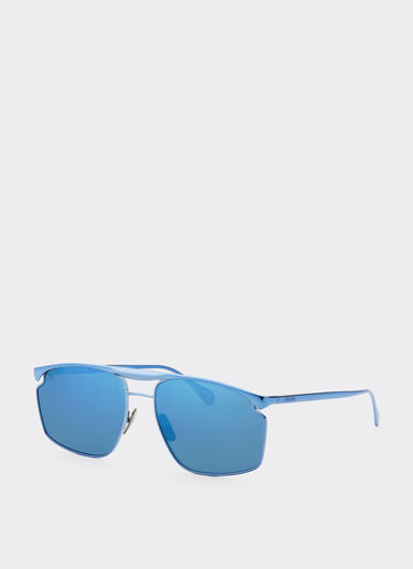 Ferrari Ferrari sunglasses in blue metal with blue mirror lenses Blu Scozia F1538f