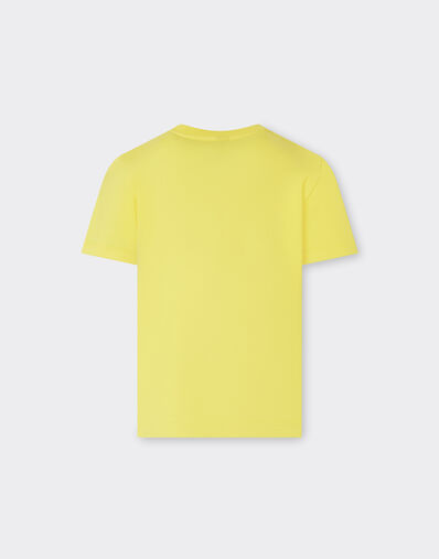 Ferrari T-shirt en coton avec logo Ferrari brossé Giallo Modena 22464fK