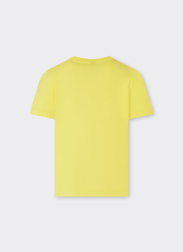 Ferrari T-shirt en coton avec logo Ferrari brossé Giallo Modena 22464fK