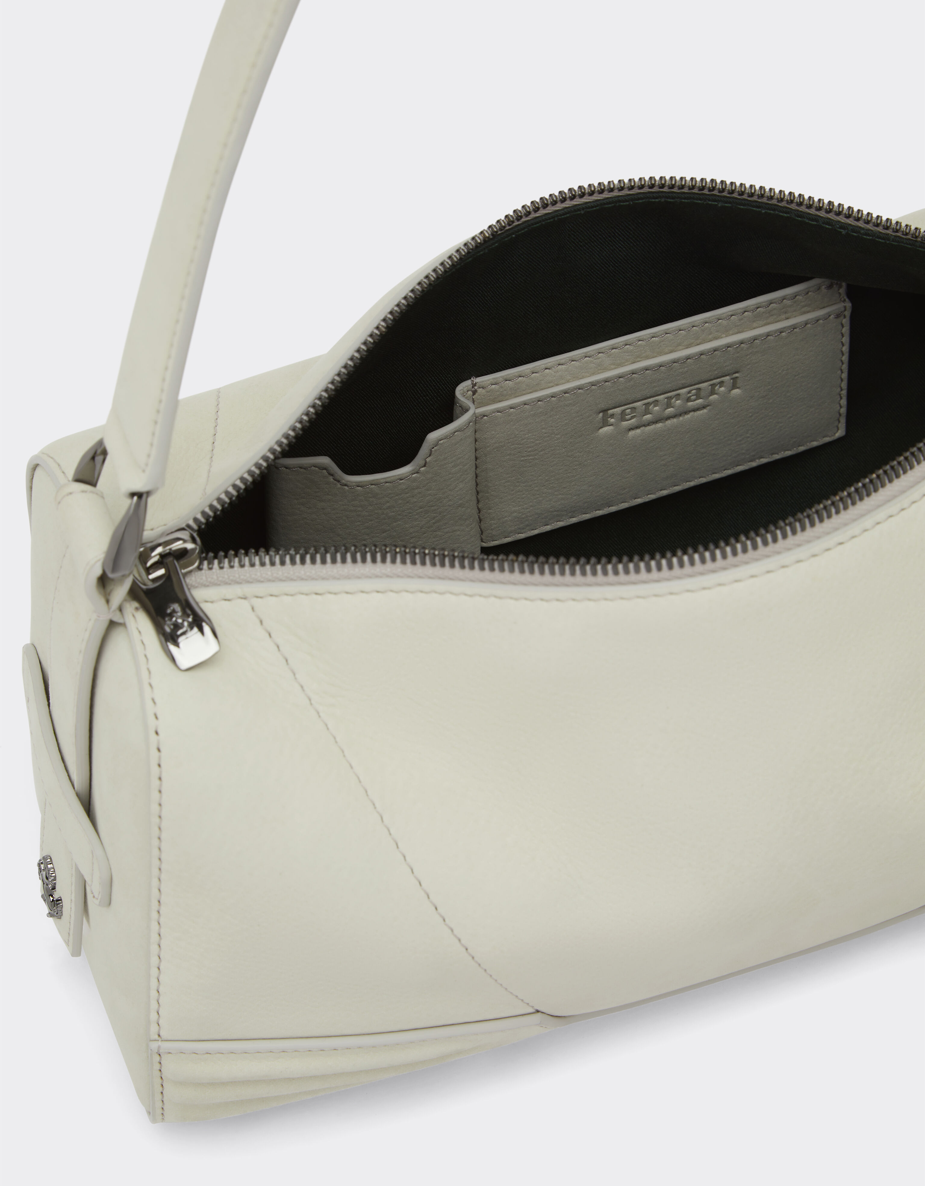 Ferrari Ferrari GT soft shoulder bag in nubuck leather Ecru 22118f