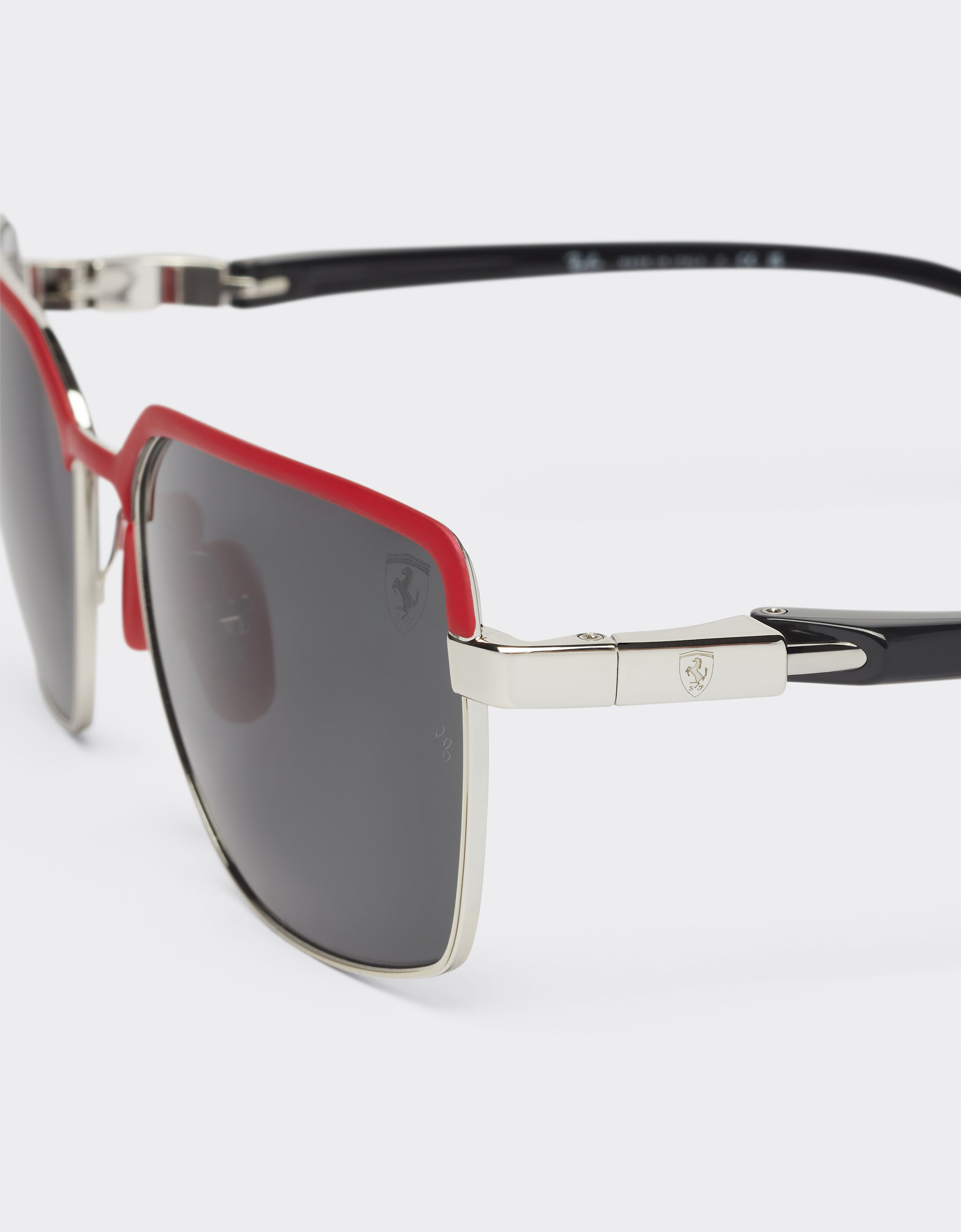 Ferrari Ray-Ban for Scuderia Ferrari 0RB3743M matt red and gunmetal grey metal sunglasses with grey lenses Dark Grey F1302f