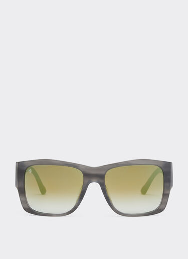 Ferrari Ferrari sunglasses in striped grey acetate with gradient green mirror lenses Ingrid F1265f