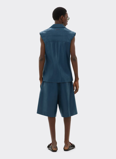 Ferrari Gilet in semi-gloss nappa leather Peacock 22457f