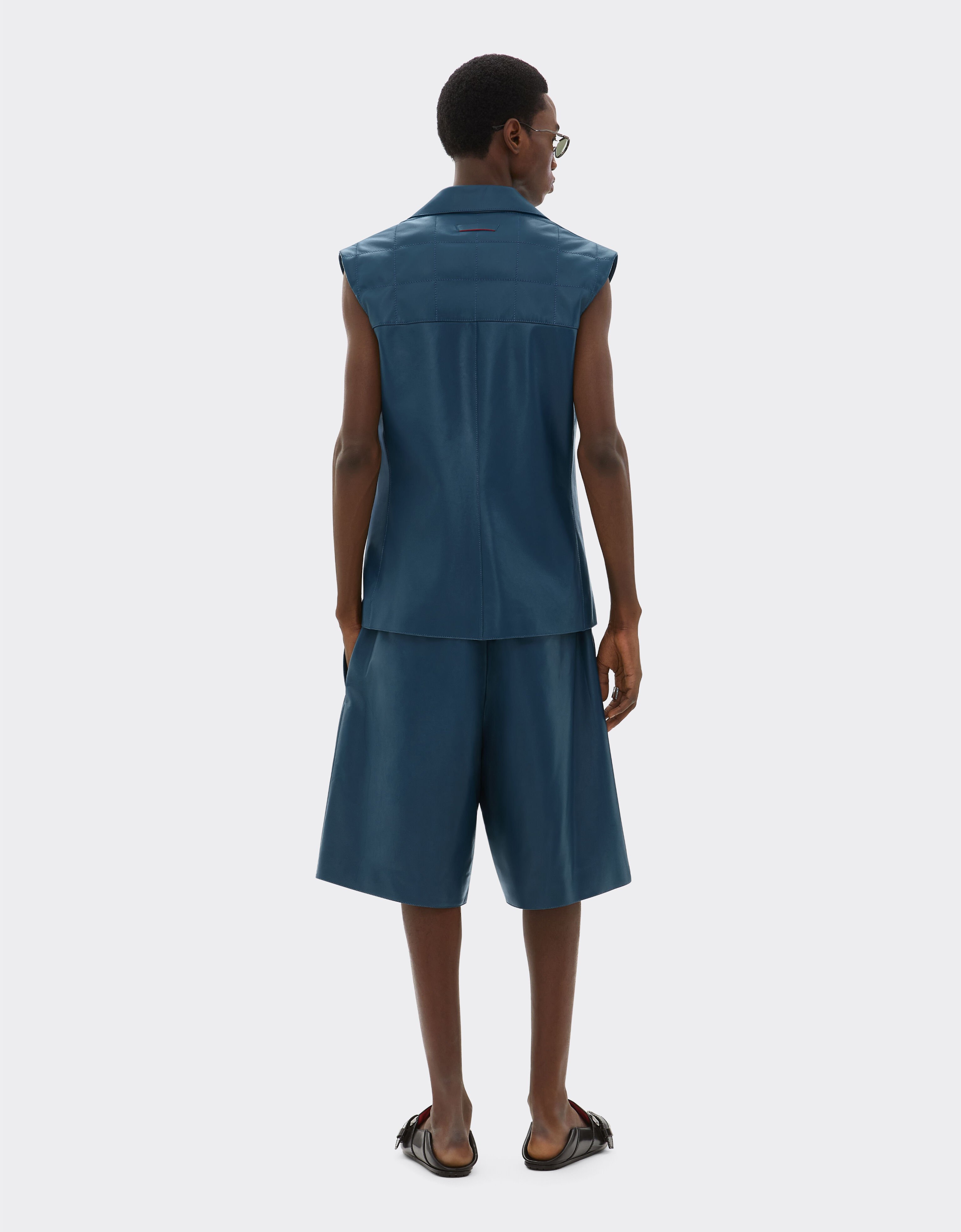 Ferrari Gilet in semi-gloss nappa leather Peacock 22457f