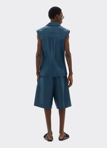 Gilet in semi-gloss nappa leather Ferrari Gilet in semi-gloss nappa leather Peacock 22457f