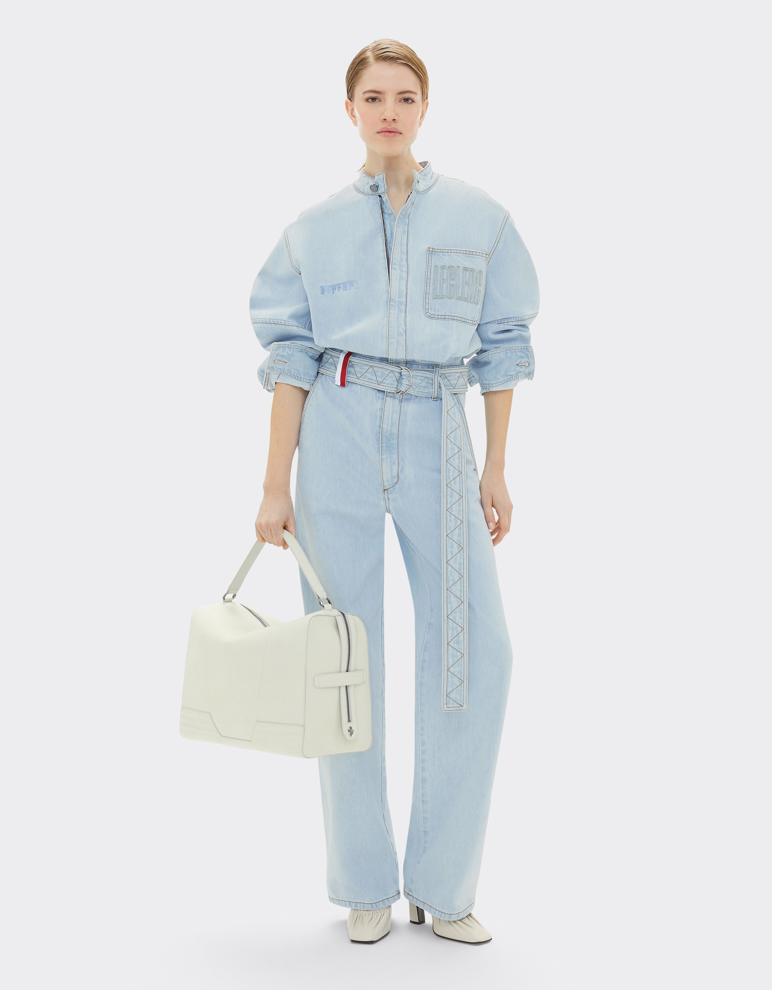 Ferrari Ferrari x Charles Leclerc stone-washed denim jumpsuit Light Denim 22776f