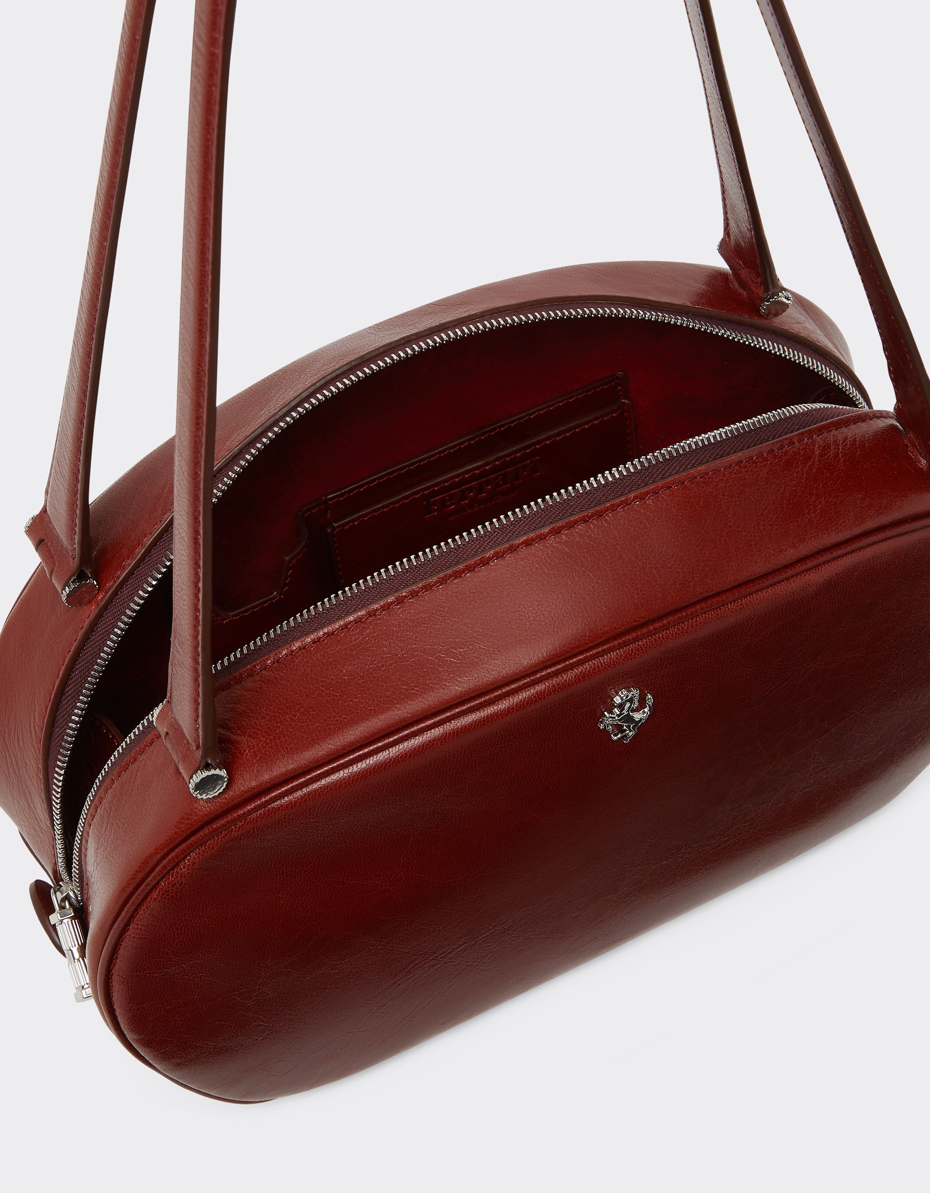 Ferrari Le sac Ferrari Dino Tote Soft en cuir brillant Fired Brick 51325f