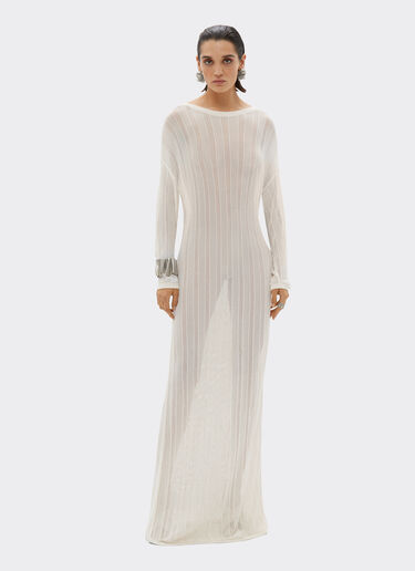 Ferrari Maxi dress in perforated Q-CYCLE® fabric Ecru 21838f