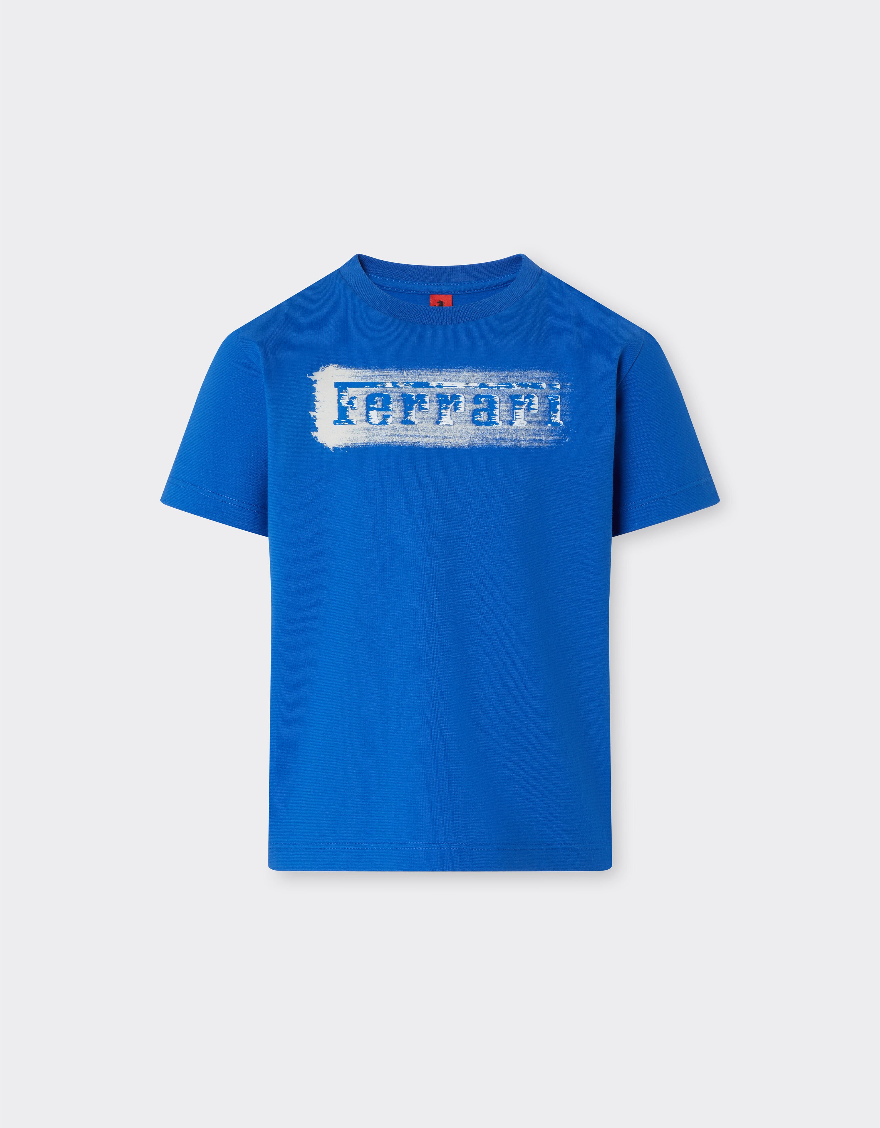 Ferrari Camiseta de algodón con logotipo Ferrari cepillado Azul Klein 22464fK