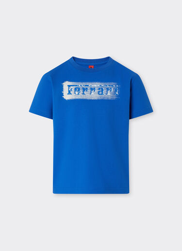 Camiseta de algodón con logotipo Ferrari cepillado Ferrari Camiseta de algodón con logotipo Ferrari cepillado Azul Klein 22464fK