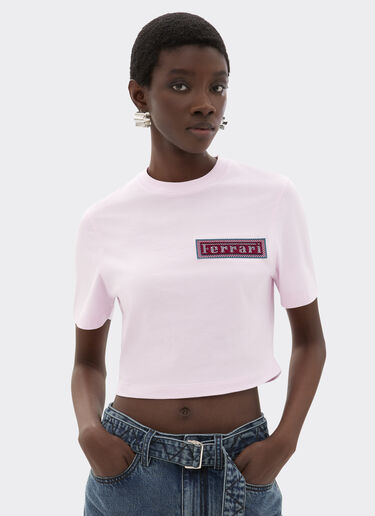 Ferrari Cropped T-shirt with Ferrari patch Wisteria 22837f