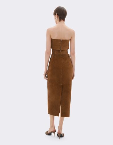 Suede Skirt with Pockets Ferrari Suede Skirt with Pockets Caffè CLWSK0010LCK0003f