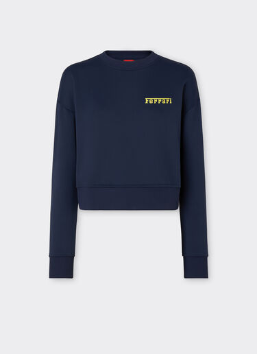 Ferrari Solid-colour sweatshirt with Ferrari logo Navy 48287f