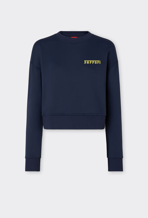 Ferrari Sweat-shirt uni avec logo Ferrari Bleu aigue-marine 48288f