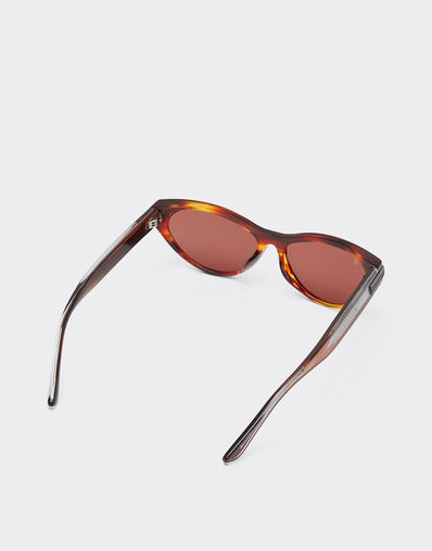 Ferrari Ferrari brown striped acetate sunglasses with brown lenses Brown LA0EYf