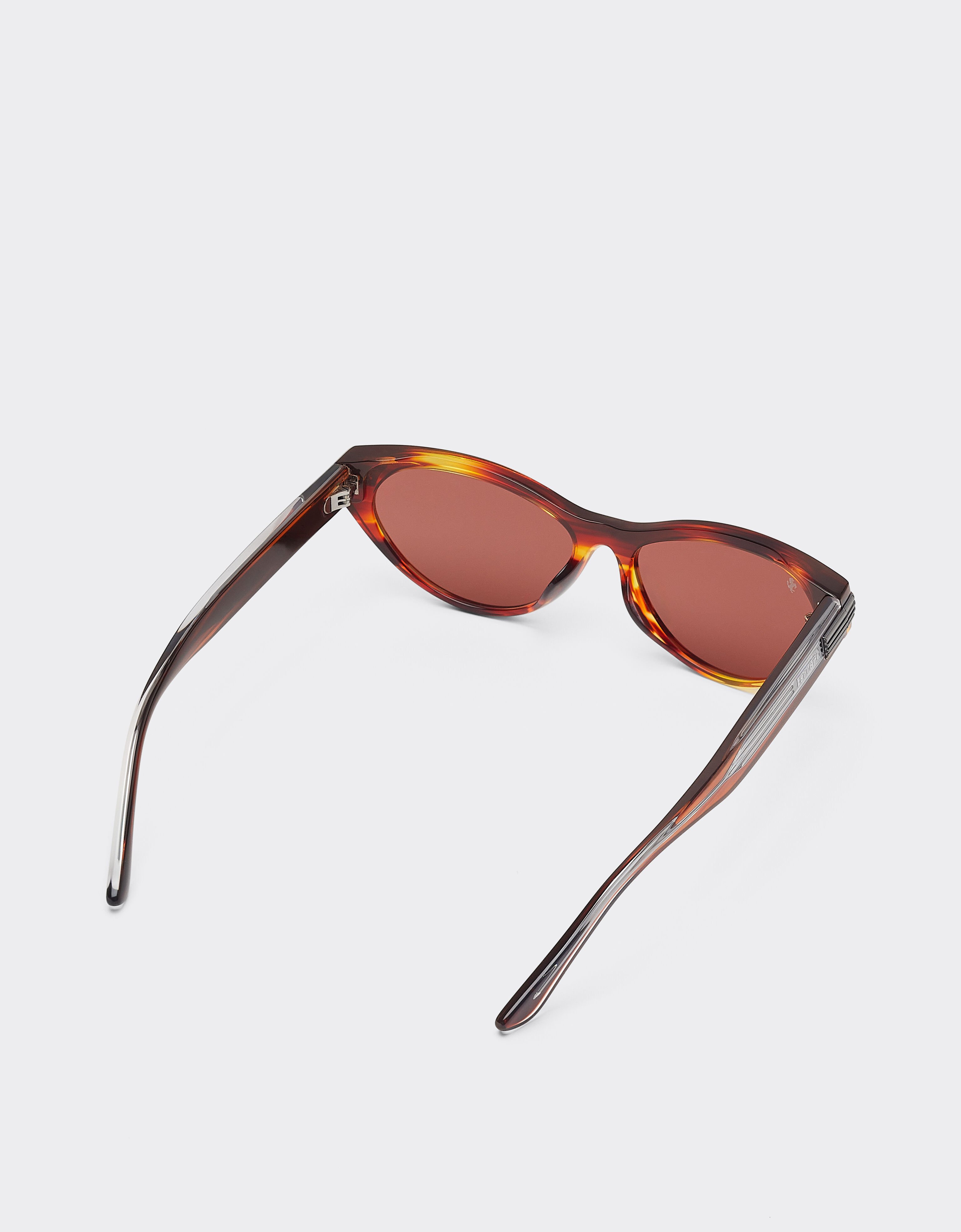Ferrari Gafas de sol Ferrari de acetato marrón a rayas con cristales marrones Marrón LA0EYf