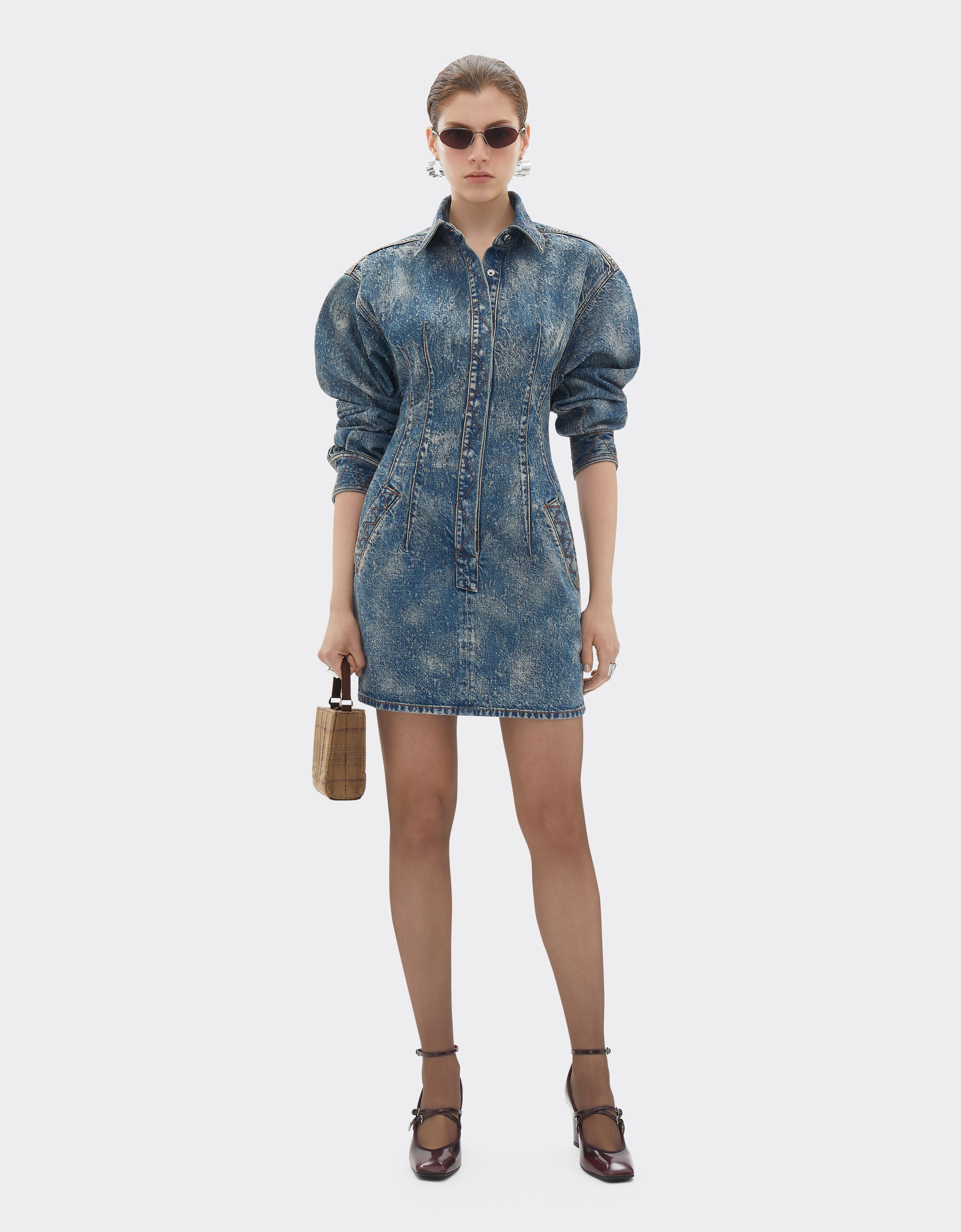 Ferrari Dress in needled and washed denim Denim 22504f