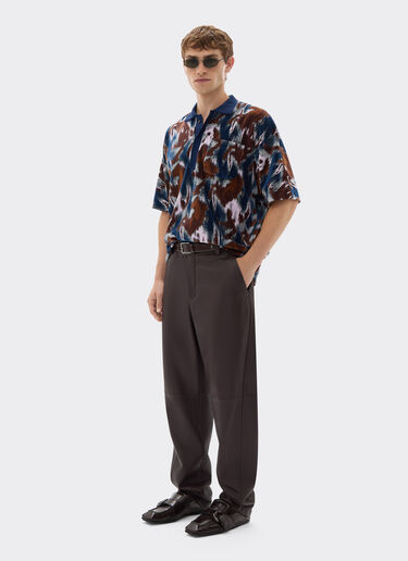 Ferrari Chenille polo shirt with Cavallino Ikat pattern Peacock 49272f