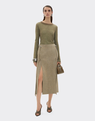 Ferrari Midi skirt in faded twill Khaki Green 50356f