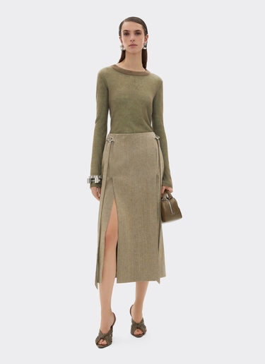 Ferrari Midi skirt in faded twill Khaki Green 50356f