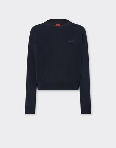Ferrari Cotton and silk long sleeve sweater Black 21454f