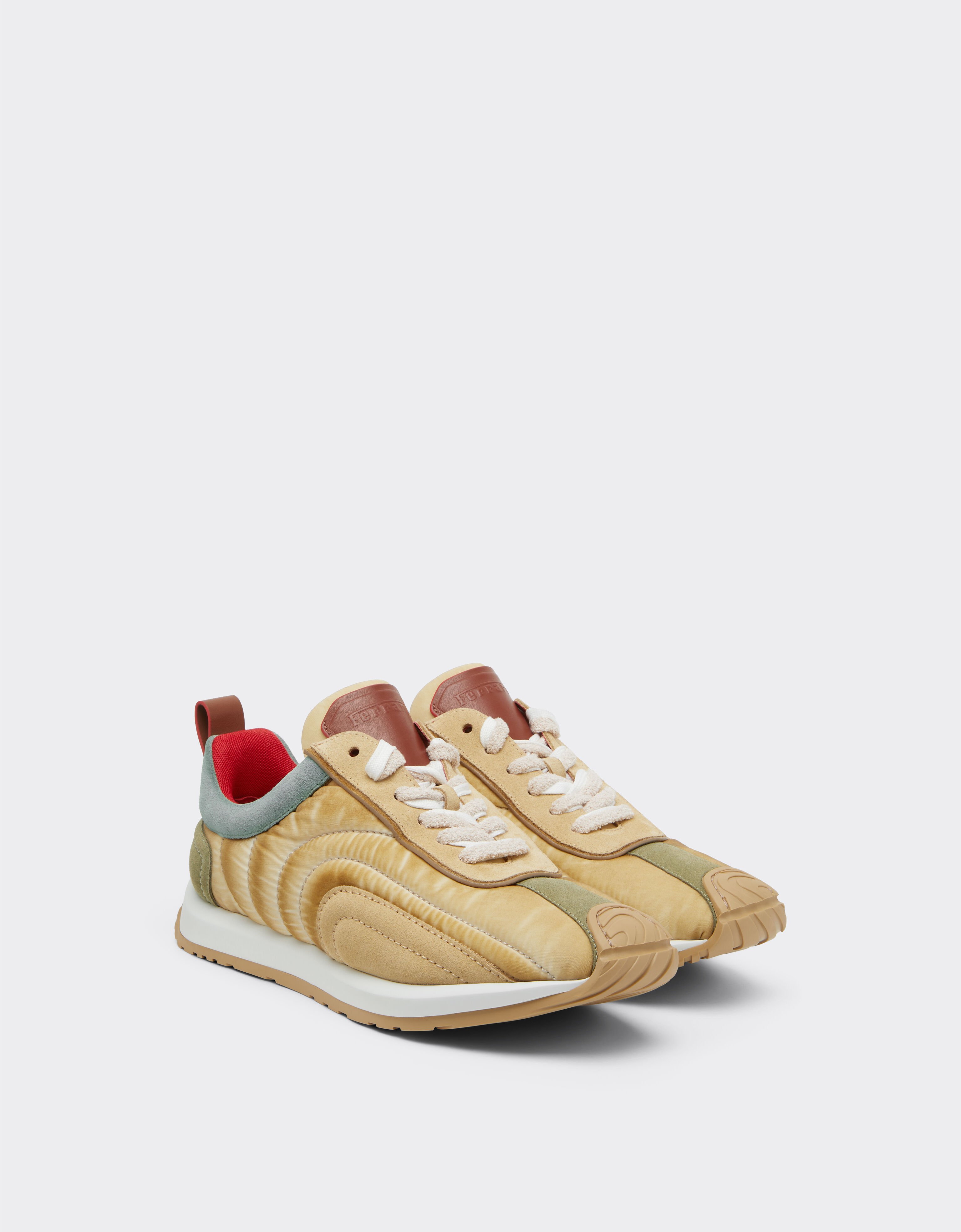 Ferrari baskets en daim, nappa et nylon Granite Green 50763f