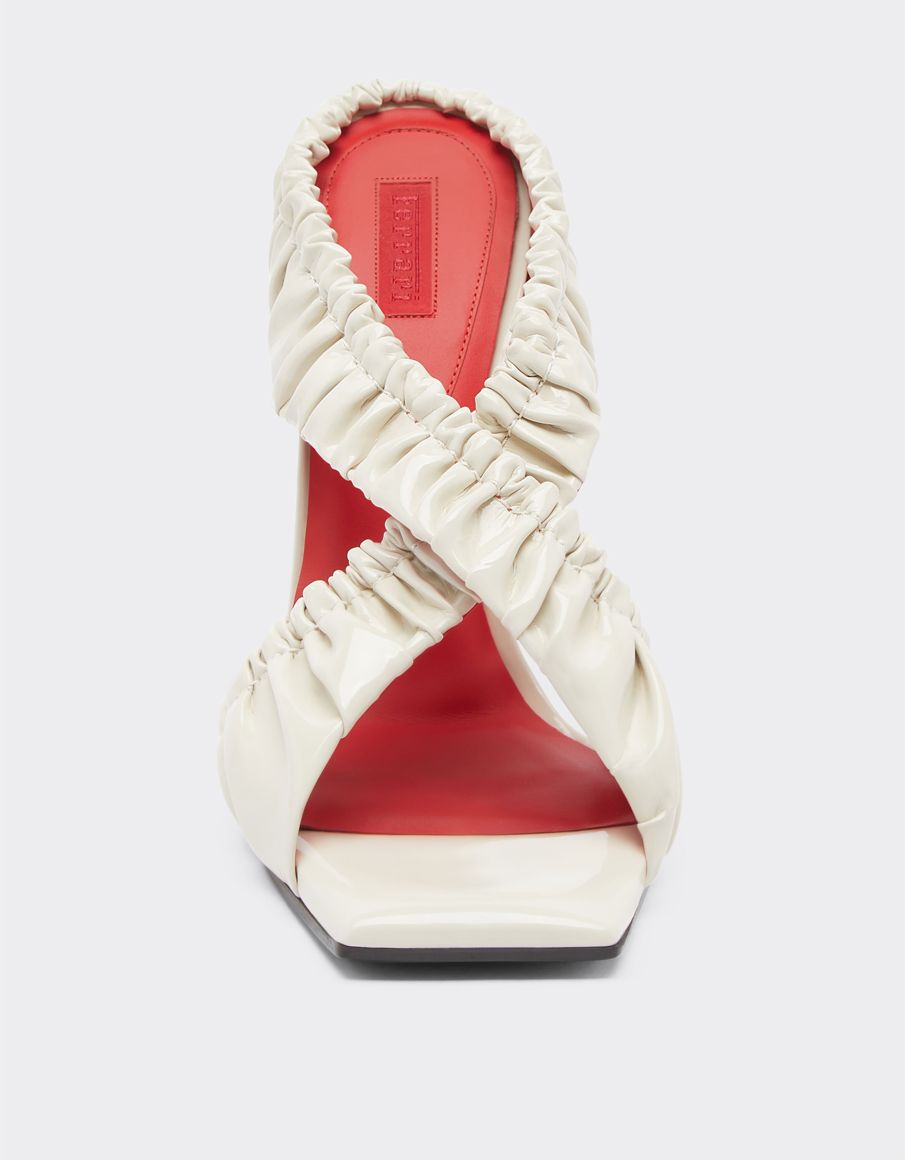Ferrari High sandals in patent leather Ecru 22025f