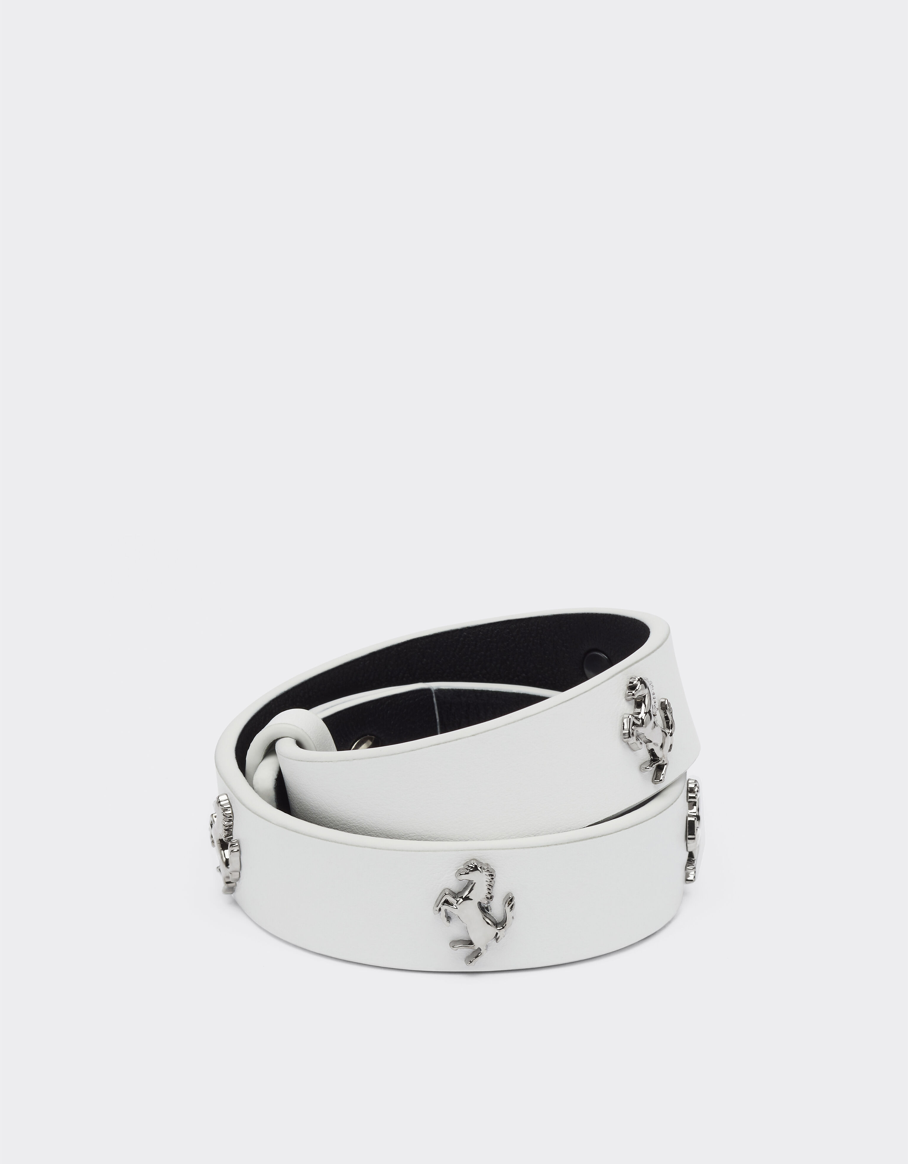 Ferrari White leather bracelet with studs Black 47427f