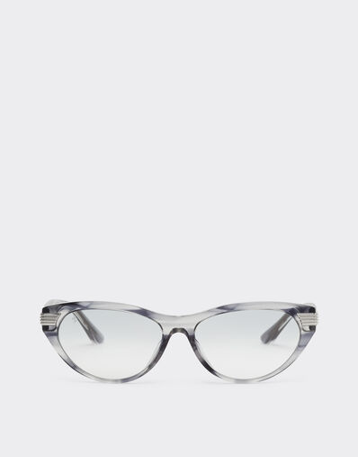 Ferrari Blue stripedacetate sunglasses with gray gradient mirrored lenses Blu Scozia LA0EZf