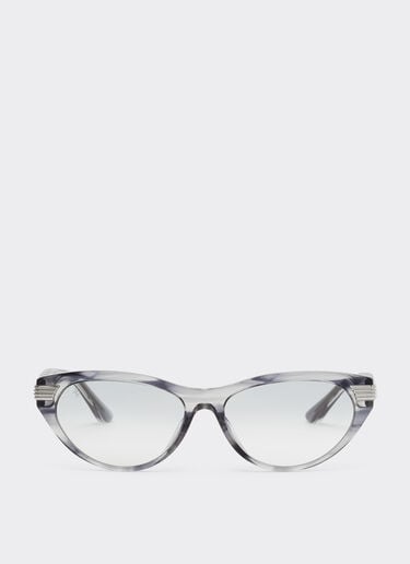 Gafas de sol de acetato azul a rayas con lentes espejadas en degradado gris Ferrari Gafas de sol de acetato azul a rayas con lentes espejadas en degradado gris Azul escocés LA0EZf
