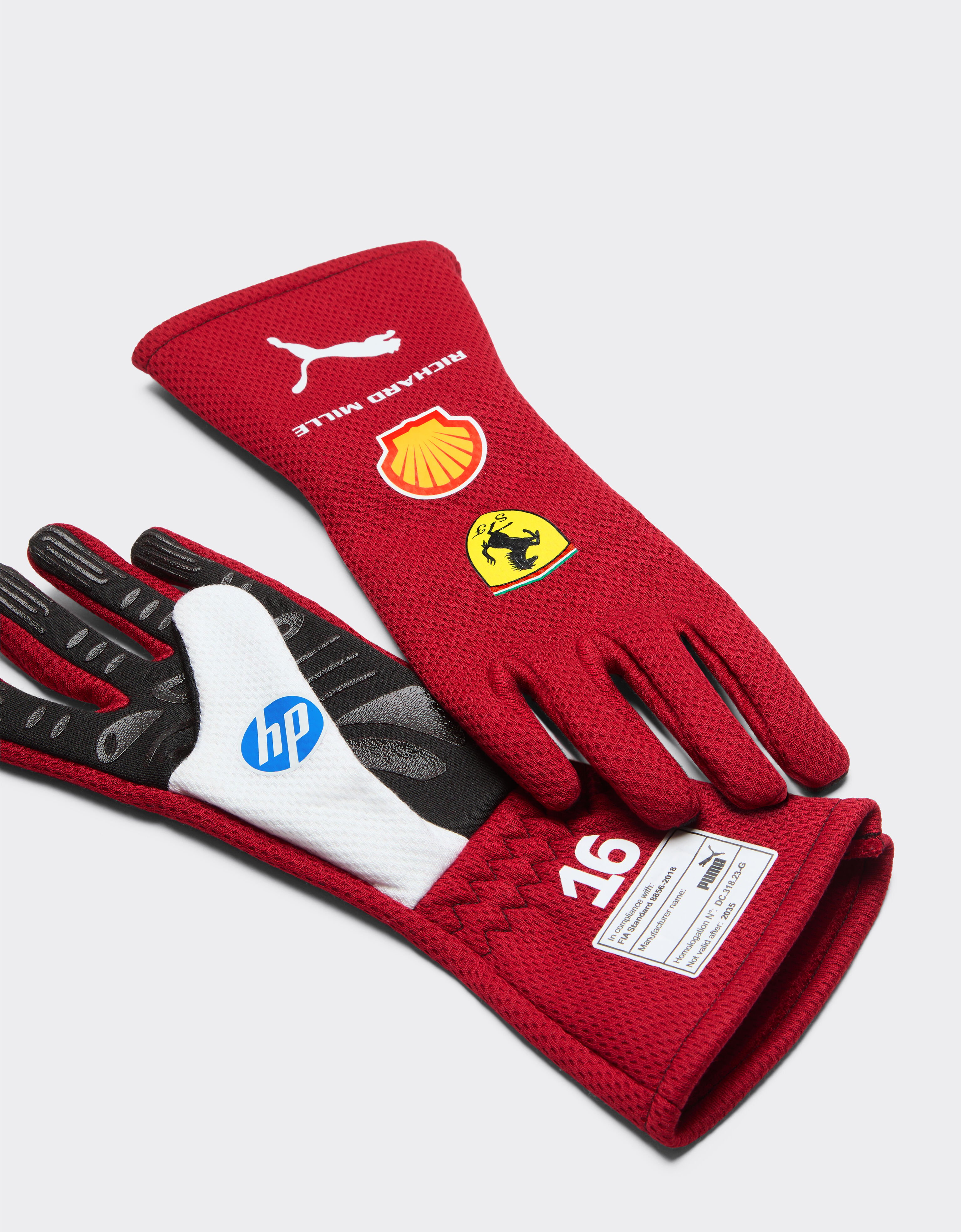 Ferrari Charles Leclerc Puma racing gloves for Scuderia Ferrari Red LA08Qf