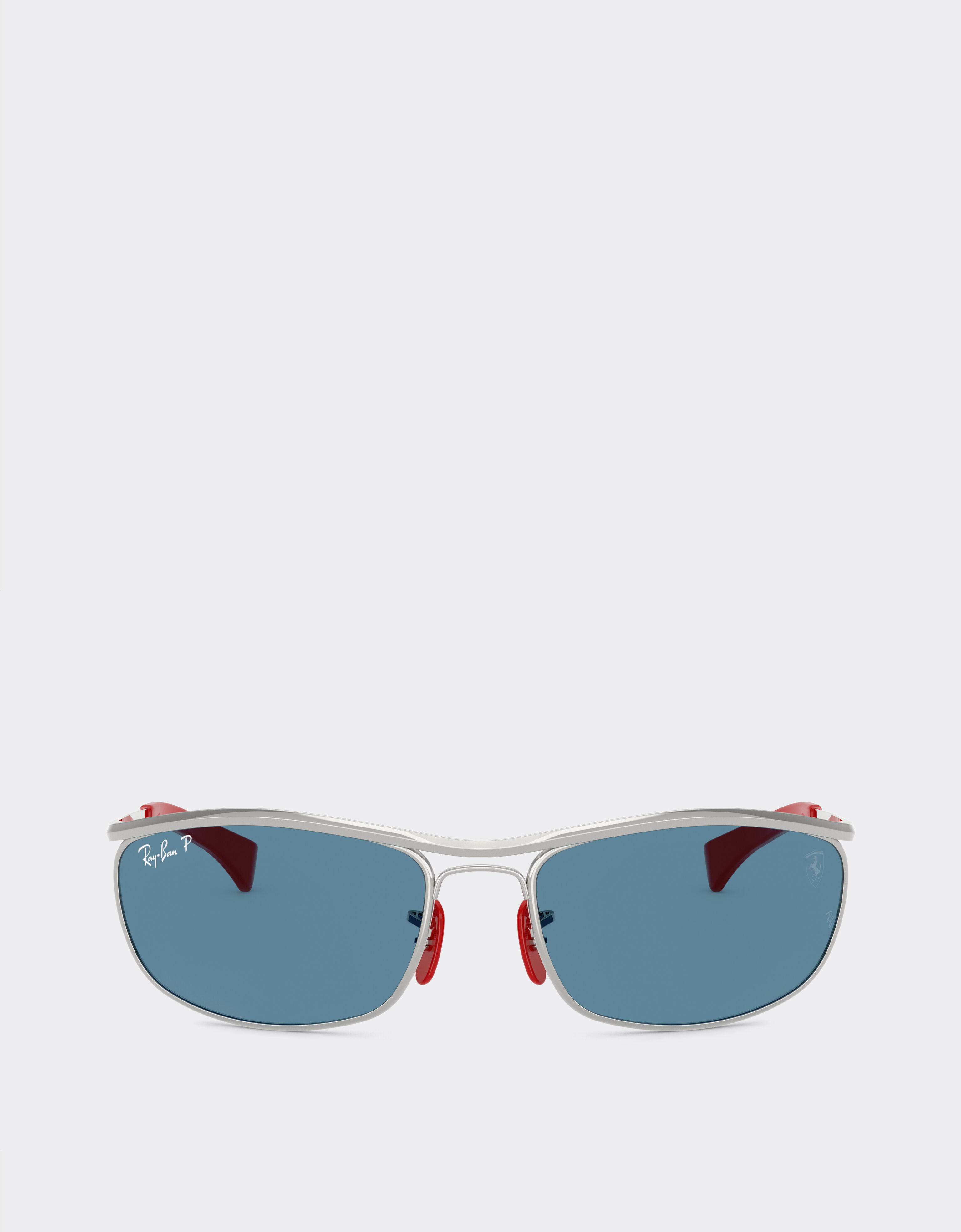 Ferrari Ray-Ban for Scuderia Ferrari RB3819M in silver metal with polarised blue lenses Silver LA0JPf