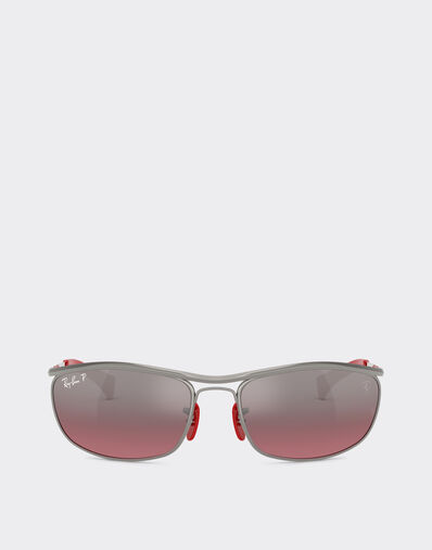 Ferrari Ray-Ban for Scuderia Ferrari RB3819M in gunmetal grey metal with polarised silver gradient burgundy lenses Gunmetal LA0JOf