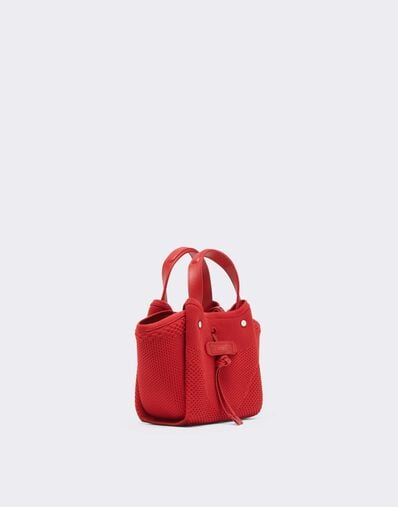 Mini Knit and Leather Tote Bag Ferrari Mini Knit and Leather Tote Bag Rosso Magma CBWTO0019YA00006f