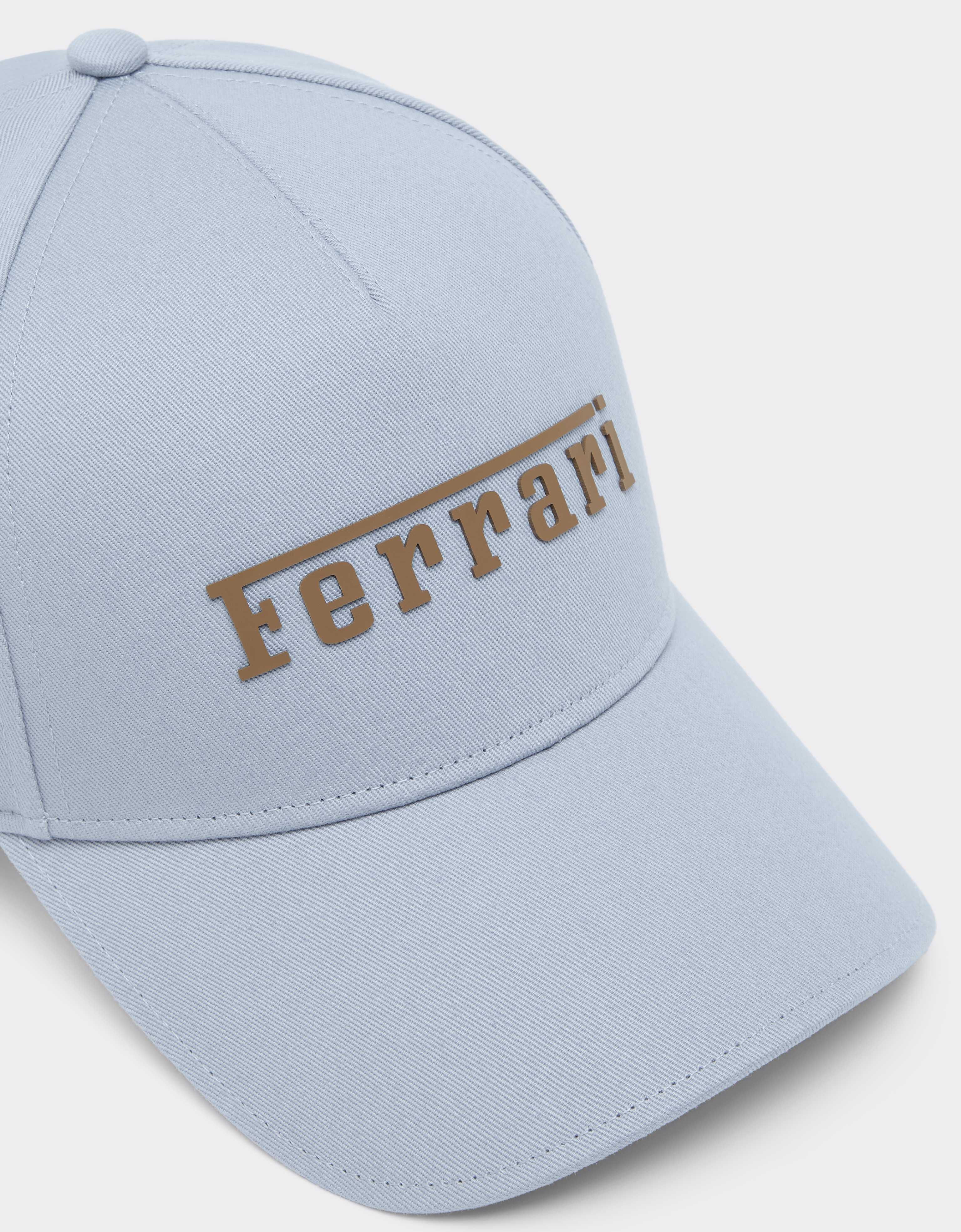 Gorra de béisbol de sarga de algodón Ferrari Gorra de béisbol de sarga de algodón Powder Blue CANCP0007WCO0004f