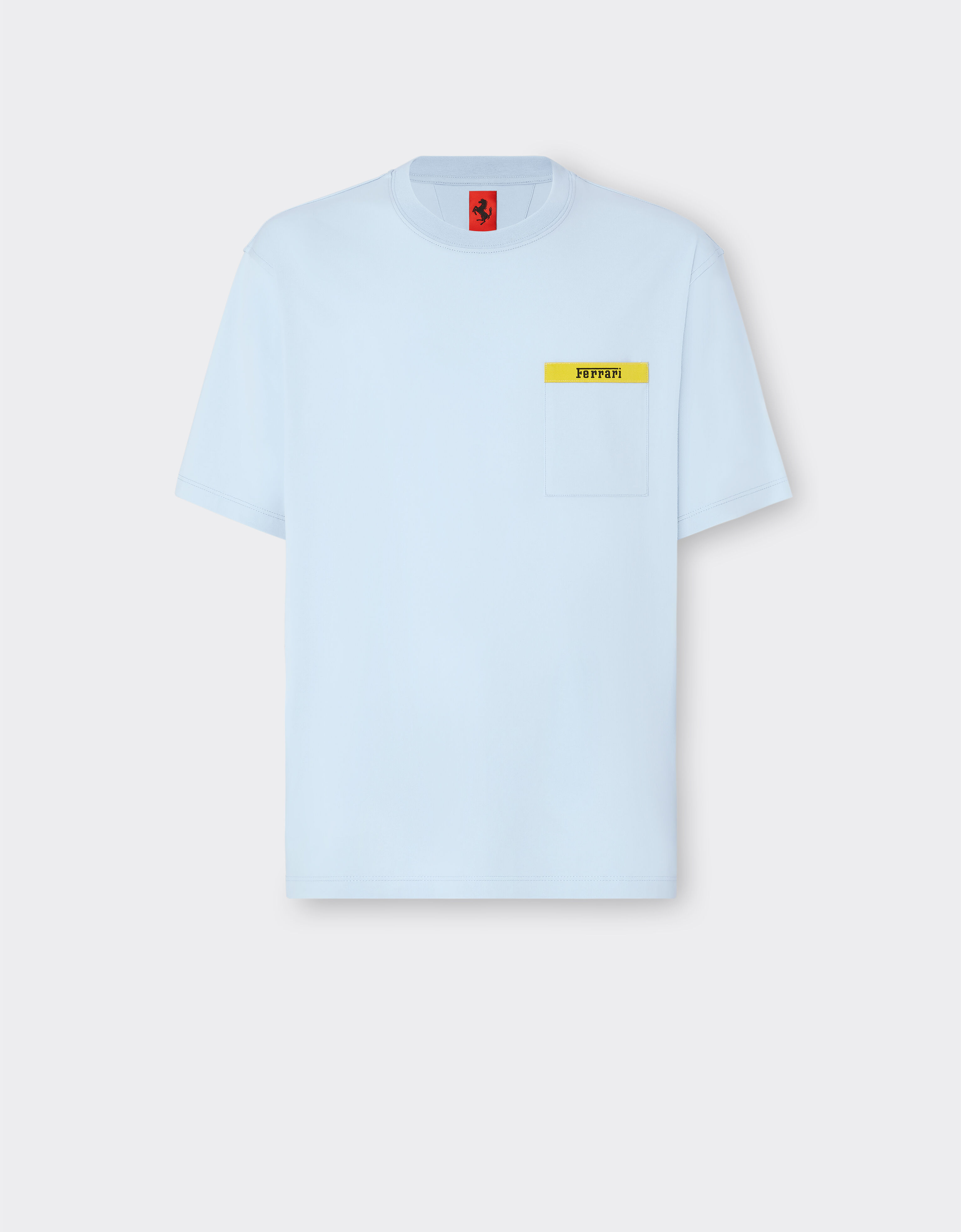 Ferrari T-shirt en coton avec élément contrastant Bleu clair 47825f